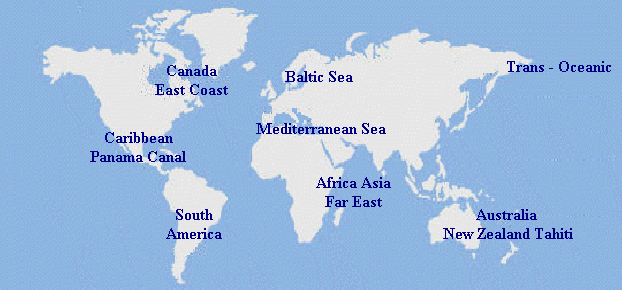 Silversea Cruises: Canada & East Coast, Caribbean, Panama Canal & Mexican Riviera, South America, Africa, Asia & Far East, Mediterranean Sea, Baltic Sea & Northern Europe, Australia, New Zealand & Tahiti, Trans Oceanic